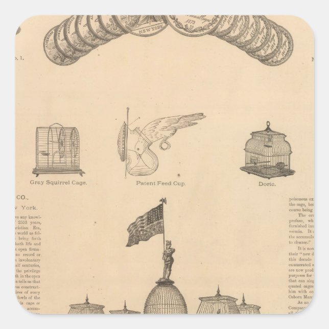 Pegatina Cuadrada Osborn Manufacturing Company (Anverso)