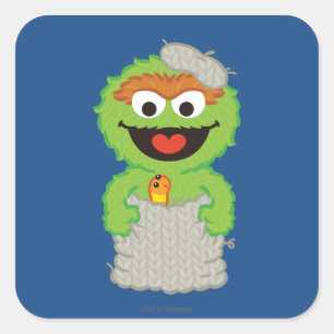 Pegatina Cuadrada Oscar al estilo Grouch Wool