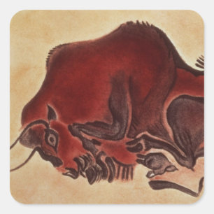 Pegatina Cuadrada Oscile la pintura de un bisonte, último
