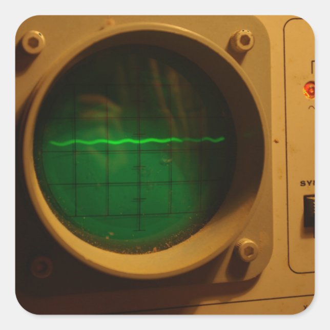 Pegatina Cuadrada Oscilloscopio analógico 1964 (Anverso)