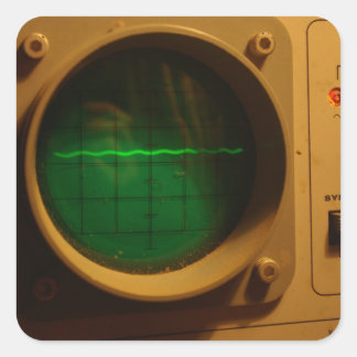 Pegatina Cuadrada Oscilloscopio analógico 1964