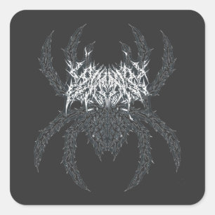 Pegatina Cuadrada Oscura Disciplina Emblema de Araña Atlético Gótico