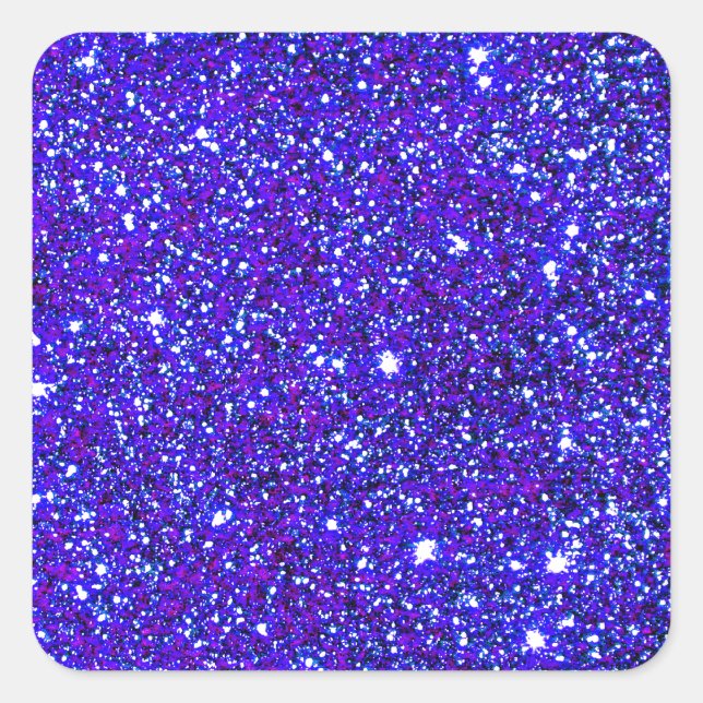 Pegatina Cuadrada Oscuro Blue Sparkle Universe Noche Cielo Estrellas (Anverso)