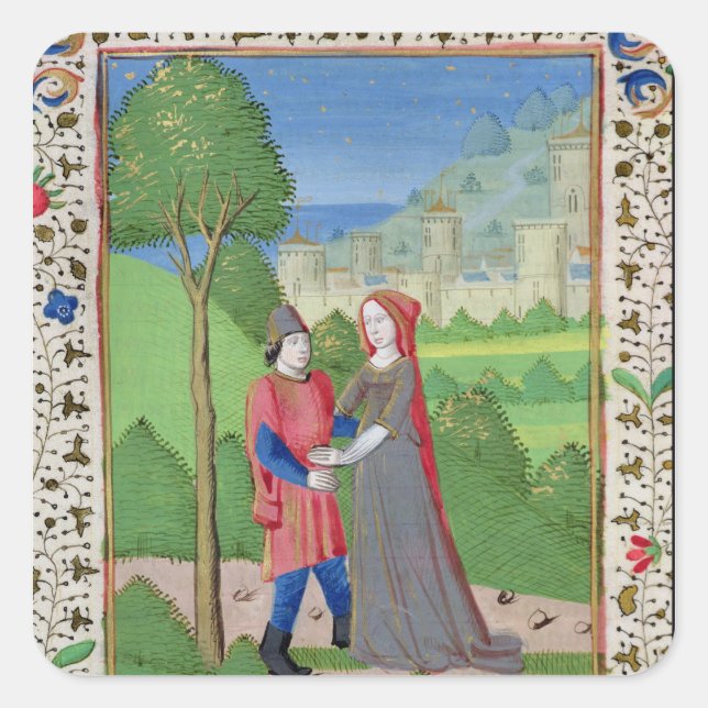 Pegatina Cuadrada Oseas y la prostituta, de la Biblia (Anverso)