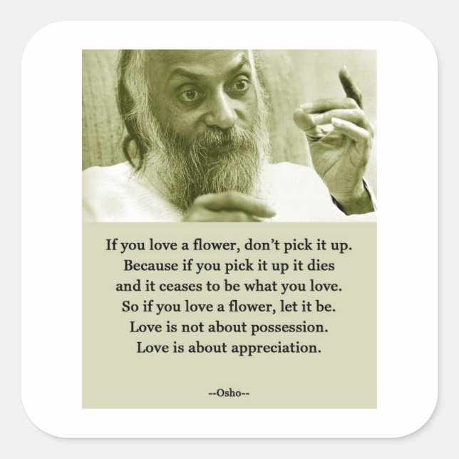 Pegatina Cuadrada Osho (Anverso)