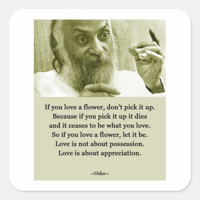 Pegatina Cuadrada Osho (Anverso)