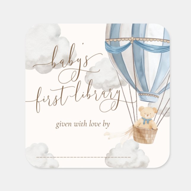 Pegatina Cuadrada Osito de peluche de espera Libro de biblioteca de  (Subido por el creador)