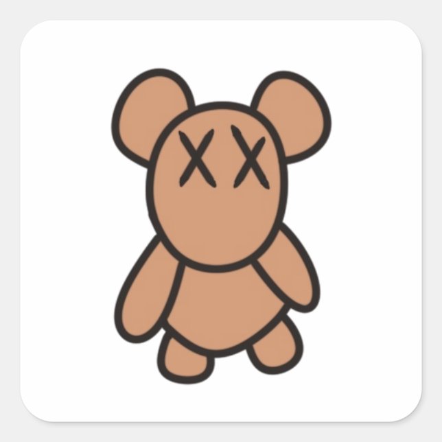 Pegatina Cuadrada Osito de sticker (Anverso)