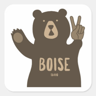 Pegatina Cuadrada Oso de la Paz de Boise Idaho