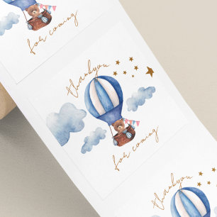 Pegatina Cuadrada Oso de peluche gracias por venir