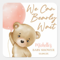Oso de peluche rosa casi no podemos esperar Baby S