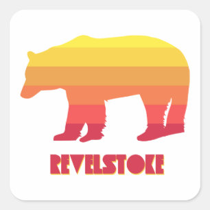 Pegatina Cuadrada Oso de Revelstoke