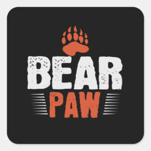 Pegatina Cuadrada Oso - Paw del oso