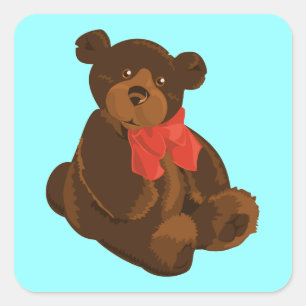Pegatina Cuadrada Oso personalizado