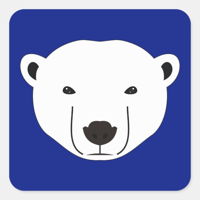 Pegatina Cuadrada Oso polar (Anverso)