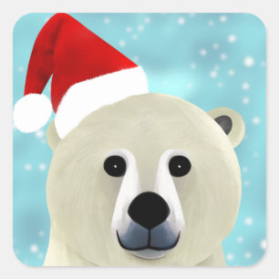 Pegatina Cuadrada Oso polar