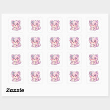 Oso Rosa Kawaii Pastel Chibi Corazón Dulce St
