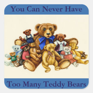 Pegatina Cuadrada OSO TEDDY ABRAZA LA Plaza PEGATINA, Hoja
