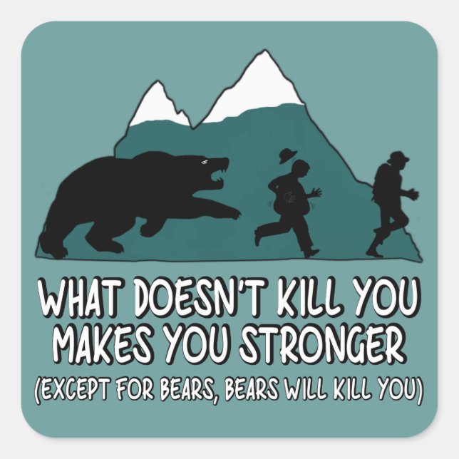 Pegatina Cuadrada Osos divertidos (Anverso)