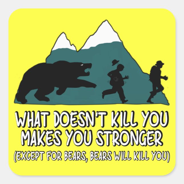 Pegatina Cuadrada Osos divertidos (Anverso)