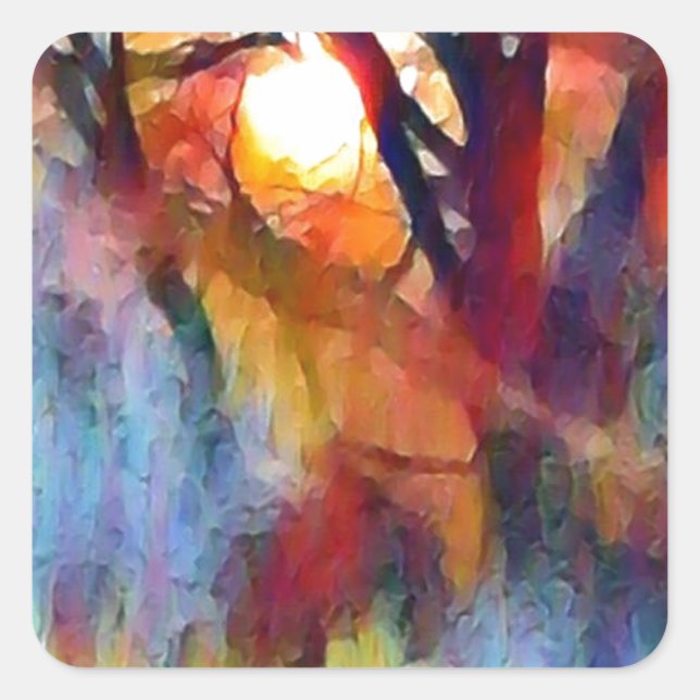 Pegatina Cuadrada Ostara Moonrise (Anverso)