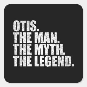 Pegatina Cuadrada Otis nombre, Otis El Hombre El Mito La Leyenda
