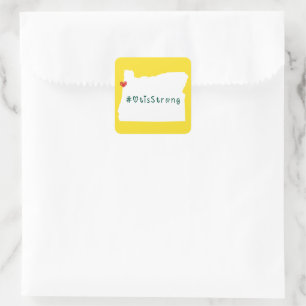 Pegatina Cuadrada Otis Strong Heart White