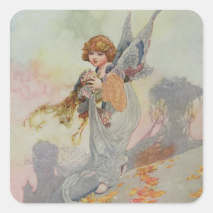 Pegatina Cuadrada Otoño a partir de las estaciones