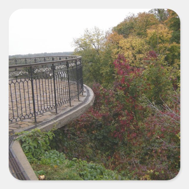 Pegatina Cuadrada Otoño amarillo (Anverso)