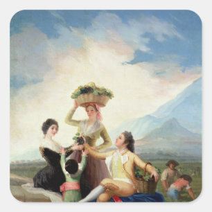 Pegatina Cuadrada Otoño de Francisco Jose de Goya y Lucientes el  ,