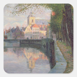 Pegatina Cuadrada Otoño en Brujas