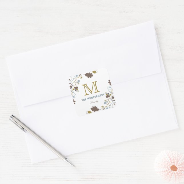 Pegatina Cuadrada Otoño Rústico / Caída Sale De Las Festividades De  (Sobre)