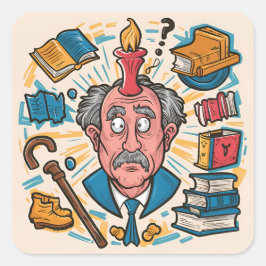 Pegatina Cuadrada Otro año más viejo, ninguno de los sabios