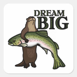 Pegatina Cuadrada Otter Dream Big