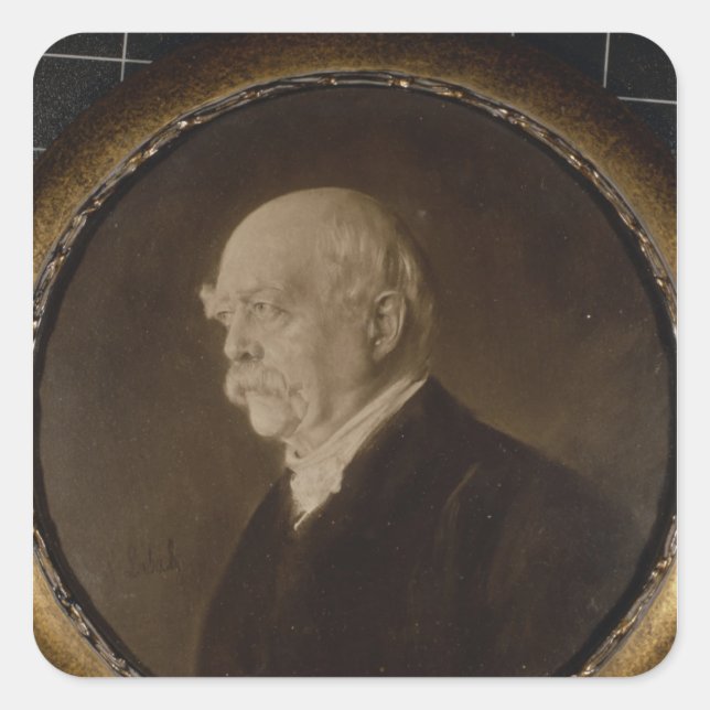 Pegatina Cuadrada Otto de Bismarck (Anverso)