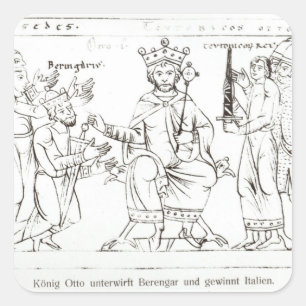 Pegatina Cuadrada Otto I que somete a Berenger II