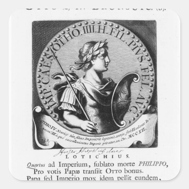 Pegatina Cuadrada Otto IV de Brunswick (Anverso)