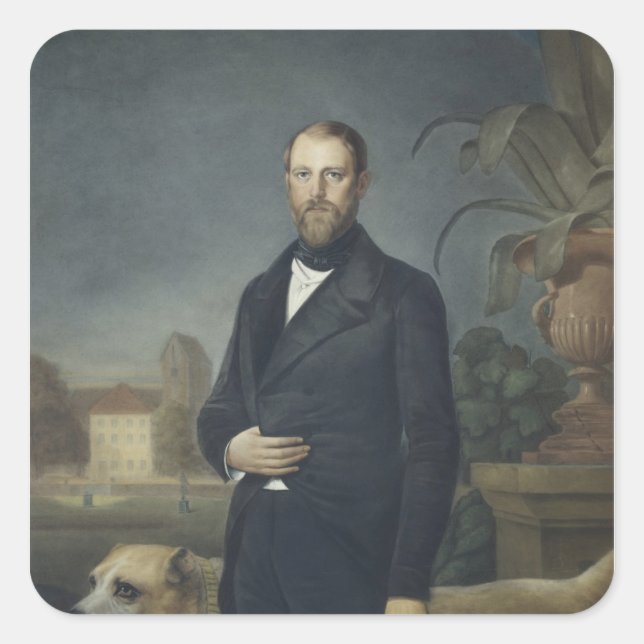 Pegatina Cuadrada Otto von Bismarck, c.1850 (Anverso)