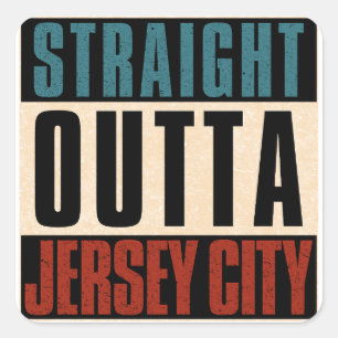 Pegatina Cuadrada Outta Jersey City New Jersey NJ