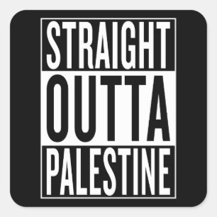 Pegatina Cuadrada outta recto Palestina