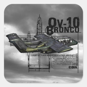 Pegatina Cuadrada OV-10 Bronco