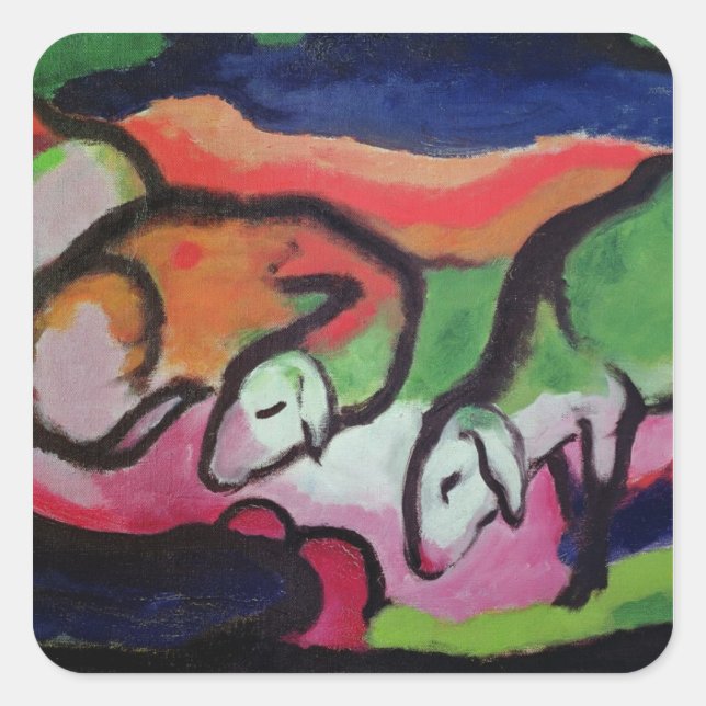 Pegatina Cuadrada Oveja, 1912 (Anverso)