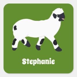 Pegatina Cuadrada Oveja Valais Blacknose Personalizada