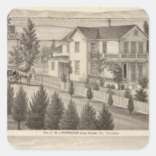 Pegatina Cuadrada Overacker, residencias de Emerson