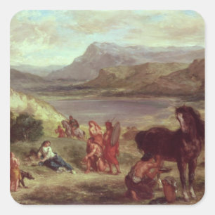Pegatina Cuadrada Ovid entre el Scythians, 1859