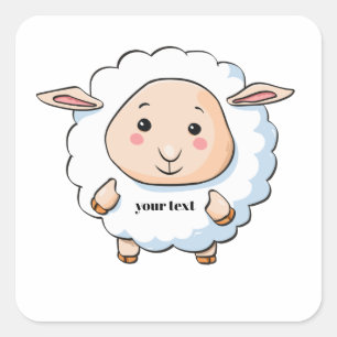 Pegatina Cuadrada Ovinos blancos