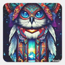 Pegatina Cuadrada Ovulina azul blanca