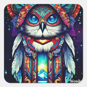 Pegatina Cuadrada Ovulina azul blanca