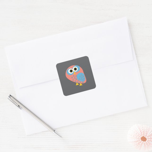 Pegatina Cuadrada Owl hootie (Sobre)