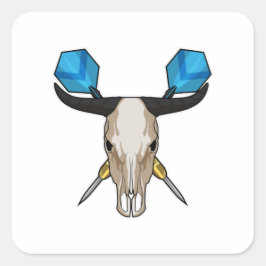 Pegatina Cuadrada Ox en Darts con Dart